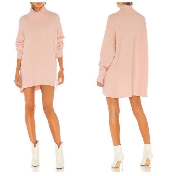 Free People Afterglow Mock Neck Sweater in Blush Pink XS - Picture 1 of 7